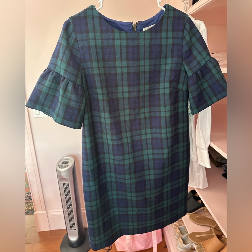 Vineyard Vines Navy and Green Tartan Dress